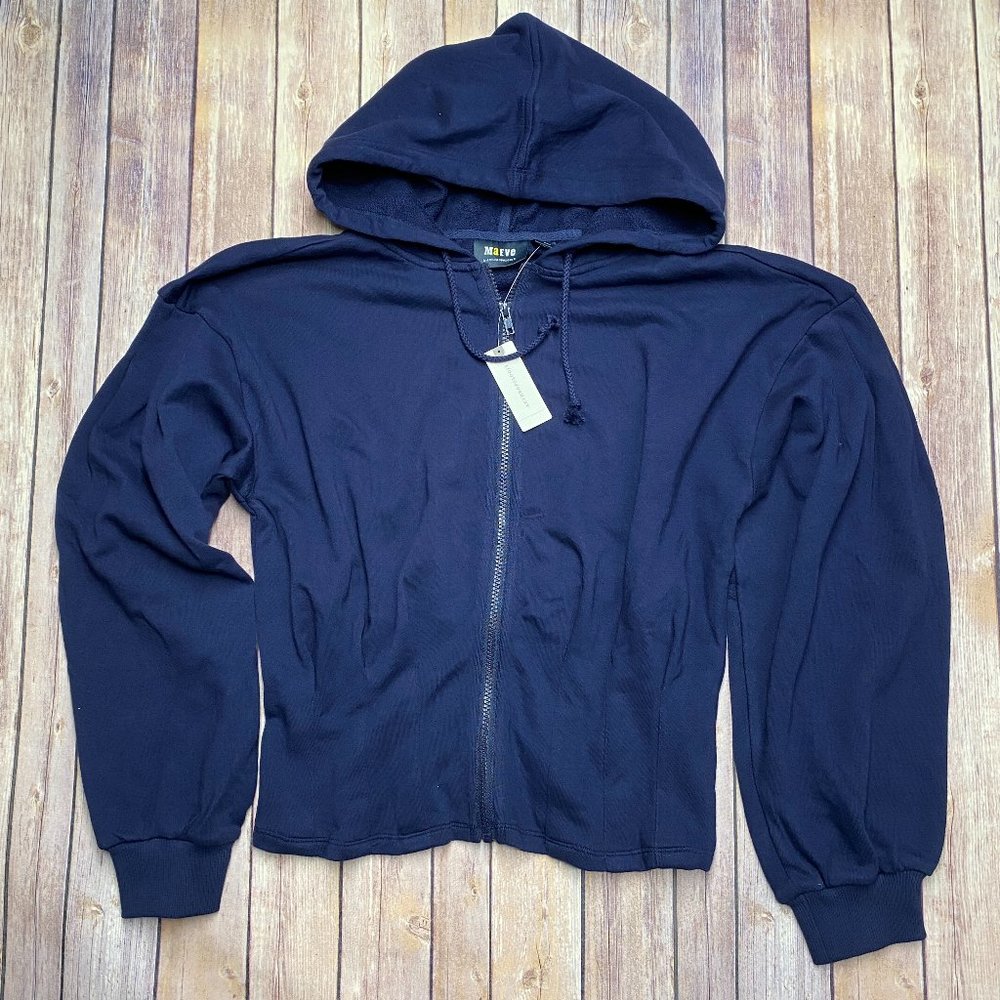ANTHROPOLOGIE Maeve Cary Darted Zip-Up Hoodie Sz S NWT